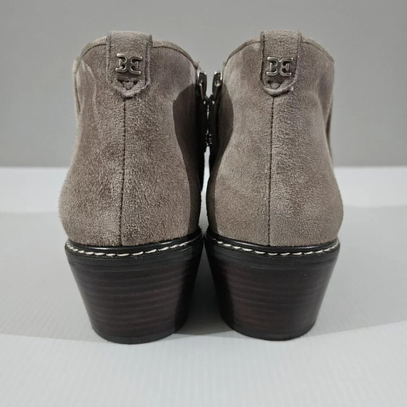 NEW Sam Edelman Pryce Ankle Bootie Women 9.5 Taupe Suede Waterproof Western Fall - Picture 7 of 12